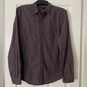 NWOT mens Denim & Flower Purple Casual Button Down Shirt